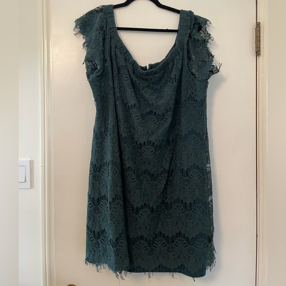 City Chic Teal Lace Mini Dress